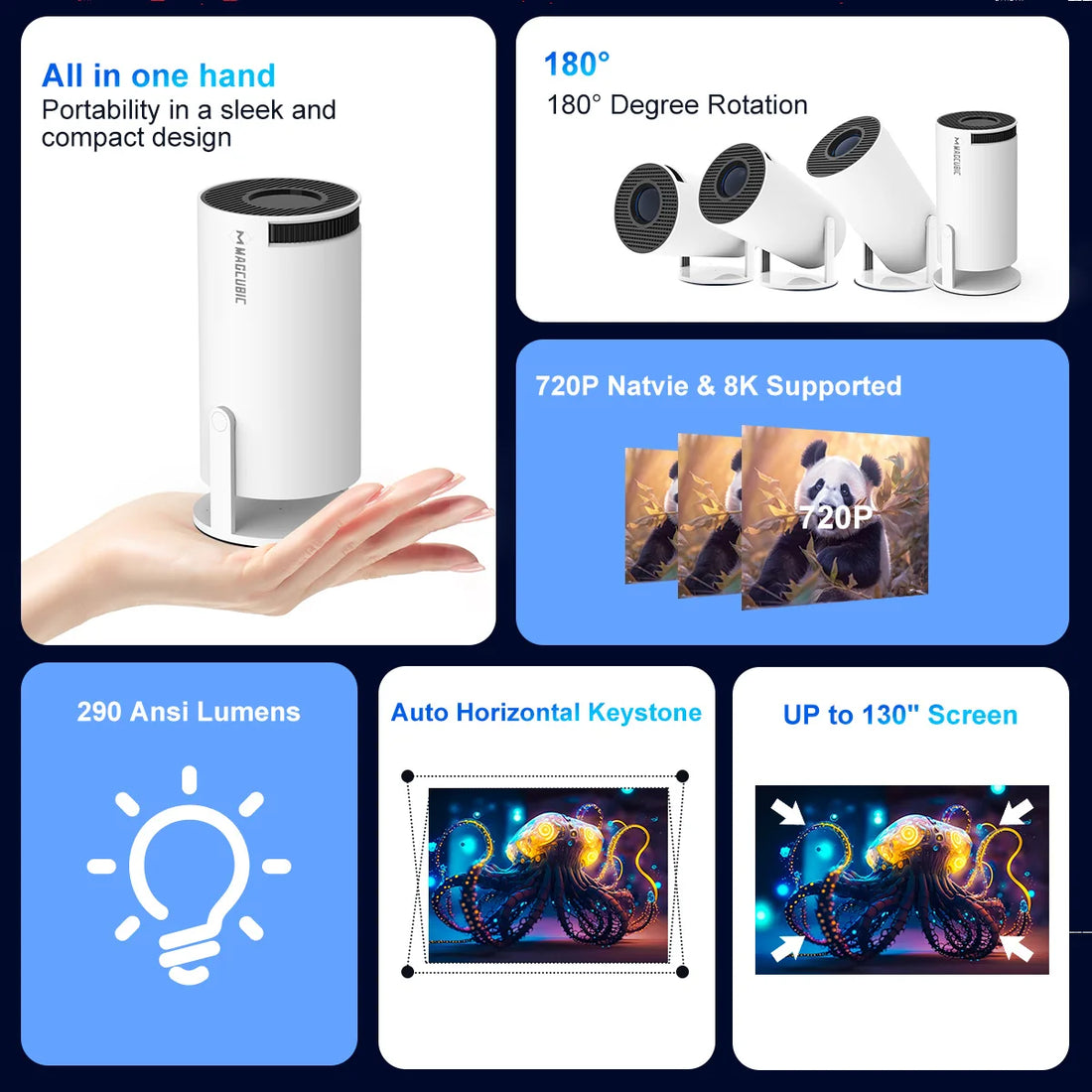 AuraBeam™ Portable Cinema Projector